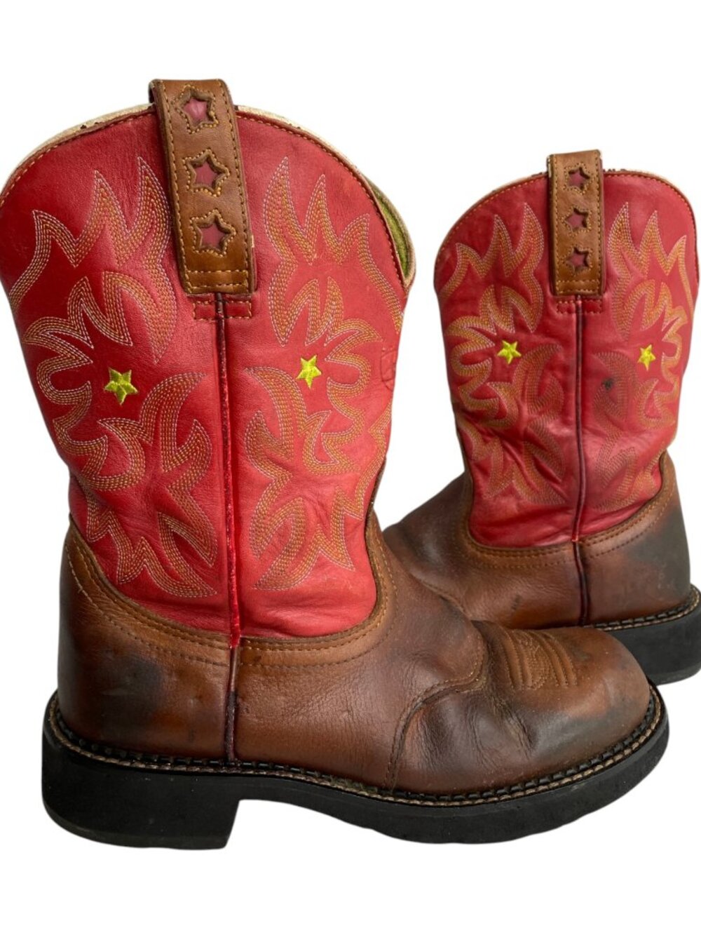 Ariat ProBaby Red Brown Leather Cowgirl Western Cowboy Boots Women’s 9 B